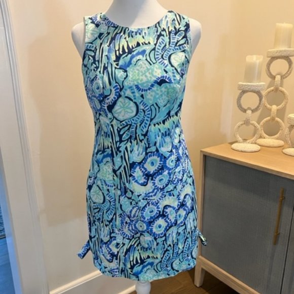 Lilly Pulitzer Delia shift dress size 0 blue green - Picture 2 of 11